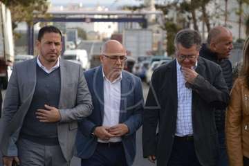 El Cabildo comprueba las obras en el polígono de Cruz de La Gallina y Salinetas (Foto TA)